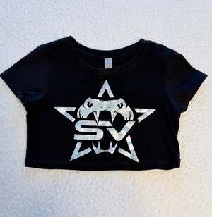 Stars Vipers All Star cheer SV Snake Star Crop Top Black YXS